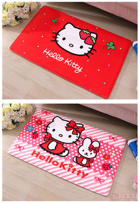 义乌冰语地毯厂 现代简约风格Hello Kitty法莱绒地毯，打造温馨家居空间